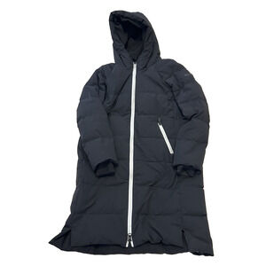 Sam Edelman Womens Black Down Feather Hooded Puffer Parka Coat Size M RN 38843